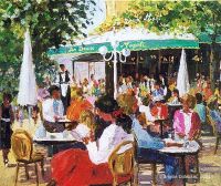 Terrasse de Caf 55x46 cm