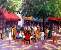 Pique Nique sur la place 65x54 cm