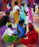 Femmes au march 65x54 cm
