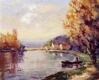 Bords de Seine en automne 46x38 cm