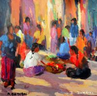 Scne au Guatemala 55x46 cm